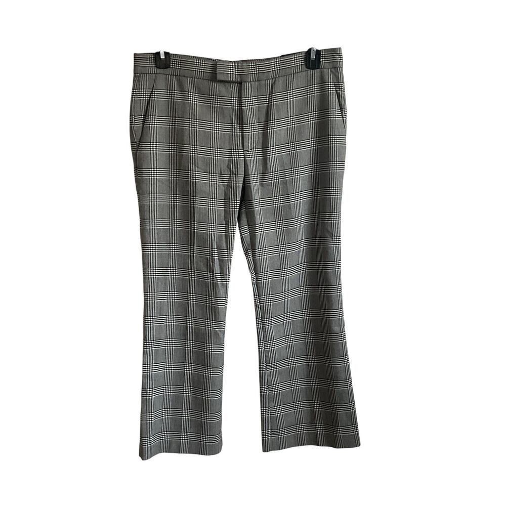 Zara Woman‎ Kick Flare Grey and Black Plaid Pants - Academia/Workwear - Size 8